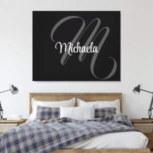 Toile Monogramme initial nom moderne minimaliste