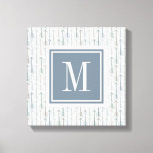 Toile Monogramme   Motif de flèches d'aquarelle