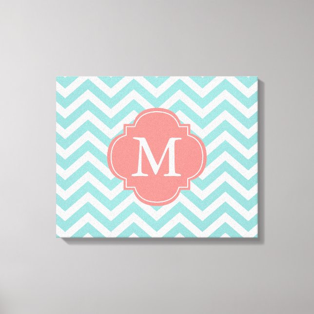 Toile Monogramme Motif de la menthe et du corail (Recto)