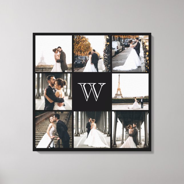 Toile Monogramme Photo Collage Bordure noire (Recto)