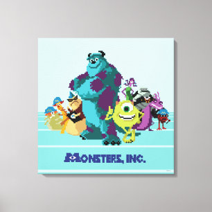 Toile Monsters Inc 8Bit Mike, Sully, et Gang