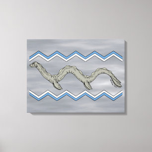 Toile Monstre du lac canadien et Zigzags