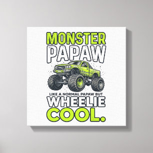 Toile Monstre Papaw Roues Cool Drôle Monstre Camion Dés