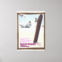 mont blanc poster de voyage de snowboard.