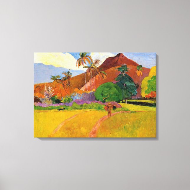 Toile 'Montagnes à Tahiti' - Paul Gauguin (Recto)