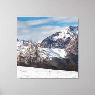Toile Montagnes en hiver en Espagne, Canfranc