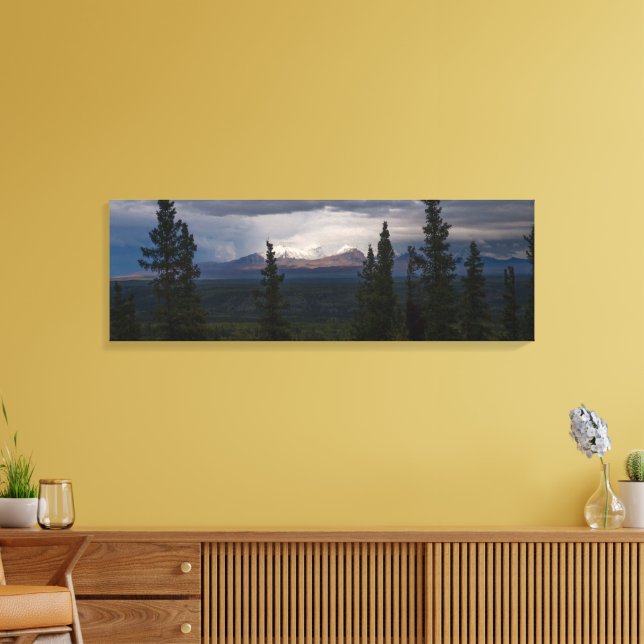 Toile Montagnes lumineuses Alaska Paysage Photographie (Insitu(Salon))
