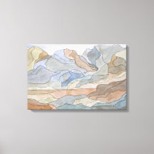 Montagnes Régions Waterline Art Imprimer