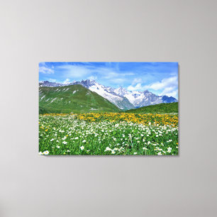 Toile Montagnes Swiss Alps Valley Spring