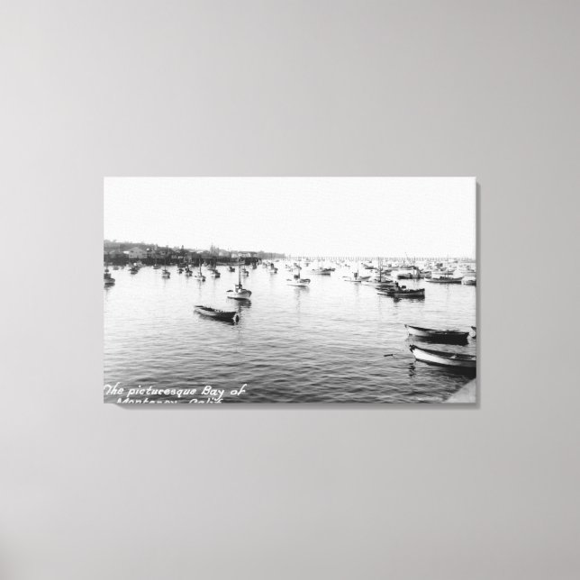 Toile Monterey, CA - Baie avec des centaines de bateaux  (Recto)