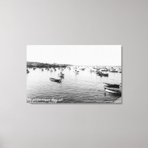 Toile Monterey, CA - Baie avec des centaines de bateaux 