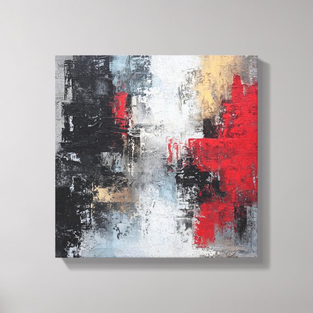 Toile Moody Deep Sea | Dramatic Expressionist Wave Canva (Recto)