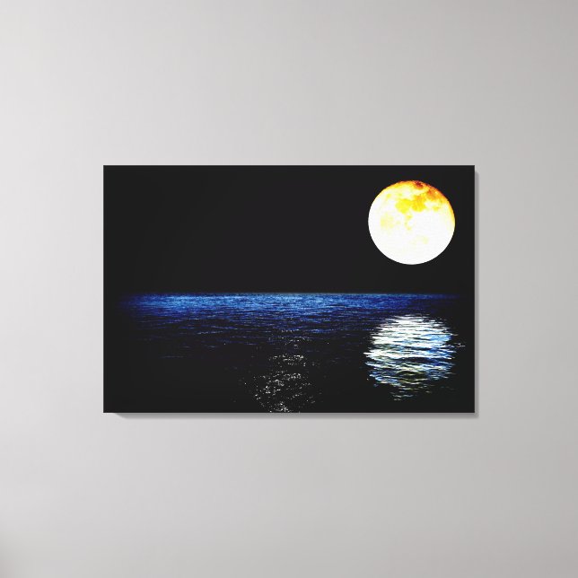 Toile Moonlight marine réflexion d'eau mur art imprimé (Recto)