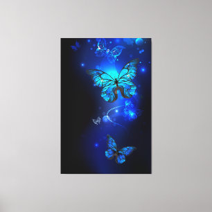 Toile Morpho Butterfly in the Dark Background