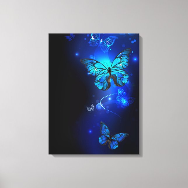 Toile Morpho Butterfly in the Dark Background (Recto)