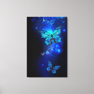 Toile Morpho Butterfly in the Dark Background