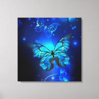 Morpho Butterfly in the Dark Background