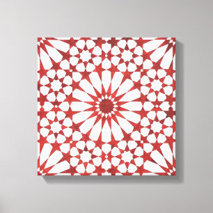 Toile Mosaïque andalouse rouge ALHAMBRA