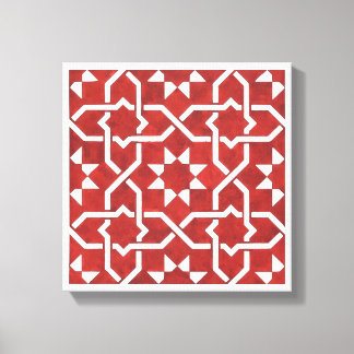 Toile Mosaïque andalouse rouge SEVILLE