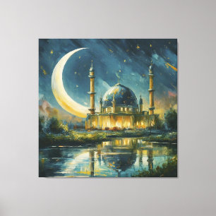 Toile Mosquée musulmane Crescent étoiles peinture