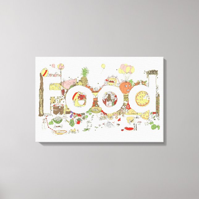 Toile Mot alimentaire Art Slogan Drôle Foodie Typographi (Recto)