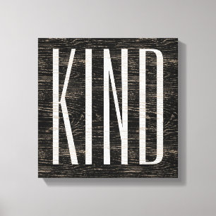 Toile Mot Inspirationnel Art Rustique 4 lettres