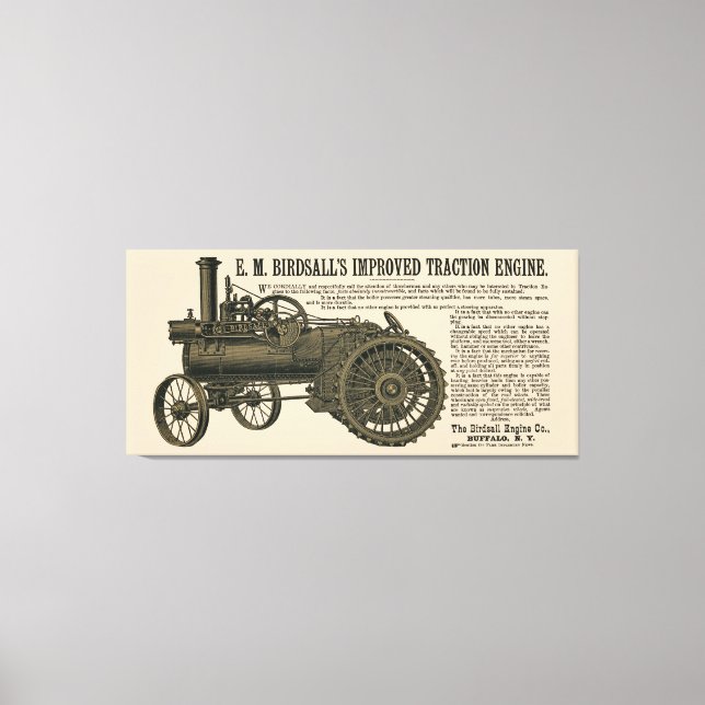 Toile Moteur de traction à vapeur Birdsall 1889 Tracteur (Recto)