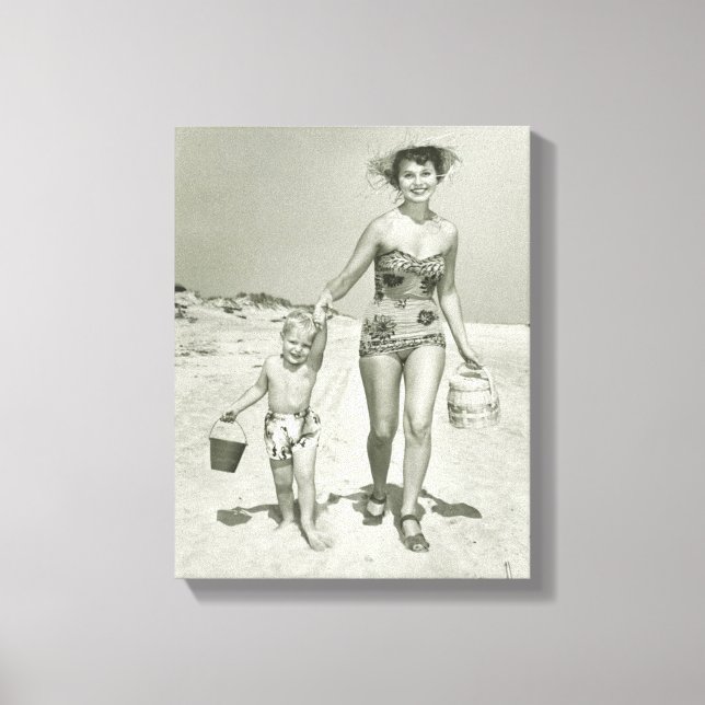 Toile Mother and Son Walking (Recto)