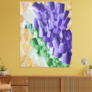 Toile Motif Abstrait de brosse violet et vert