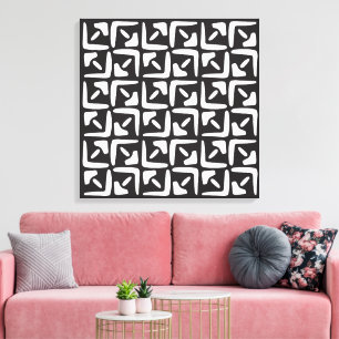 Toile Motif Abstrait Élégant Noir & Blanc