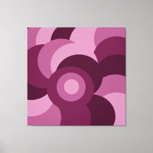 Toile motif Abstrait en cercle rose et violet