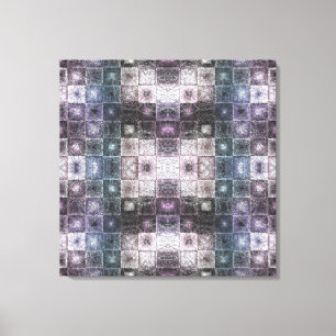 Toile Motif Abstrait Géométrique avec Cubes en Fil de Fe