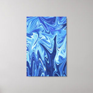 Toile Motif abstrait liquide bleu