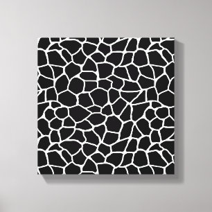 Toile Motif animal d'impression noir et blanc de girafe