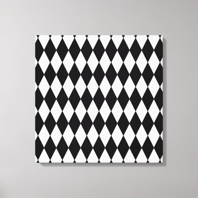 Toile Motif arlequin noir et blanc (Recto)