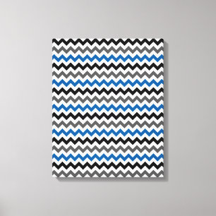 Toile Motif Chevron Arrière - plan bleu gris noir blanc