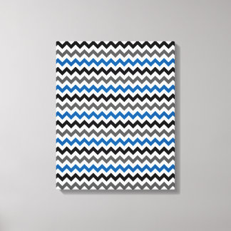 Toile Motif Chevron Arrière - plan bleu gris noir blanc