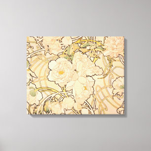 Toile Motif classique Art nouveau de jardin de pivoines 