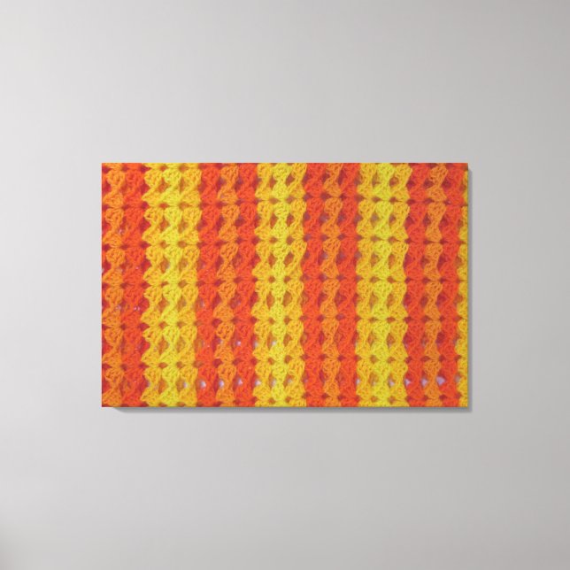 Toile Motif Crochet - Coques orange (Recto)