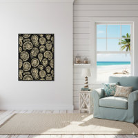 motif d'ammoniac à trilobite fossile vintage beige