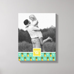 Toile Motif d'ananas géométrique   Photo Avec Monogramme