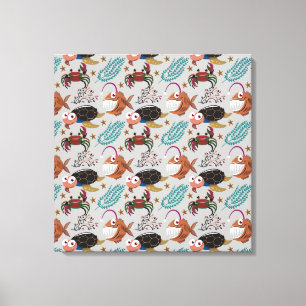 Toile Motif d'animaux aquatiques   vie sous-marine en me