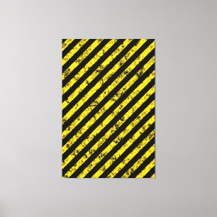 Toile Motif de bandes de bande de prudence de Grunge Jau
