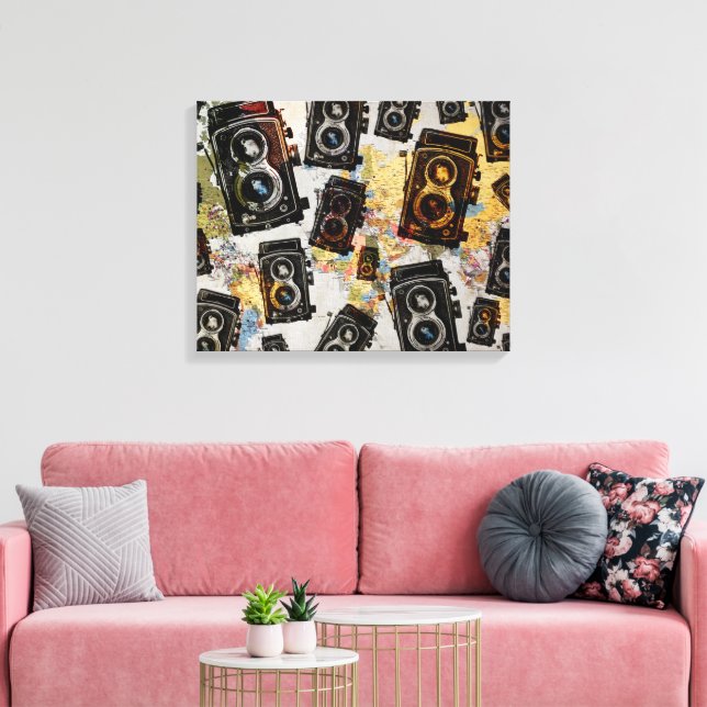 Toile Motif de caméra Vintage voyage (Insitu(Salon))