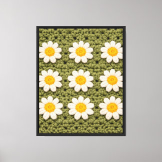Toile Motif de crochet esthétique Mamie Daisy Floral Rét