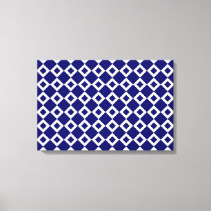 Toile Motif de diamants blancs et de marine