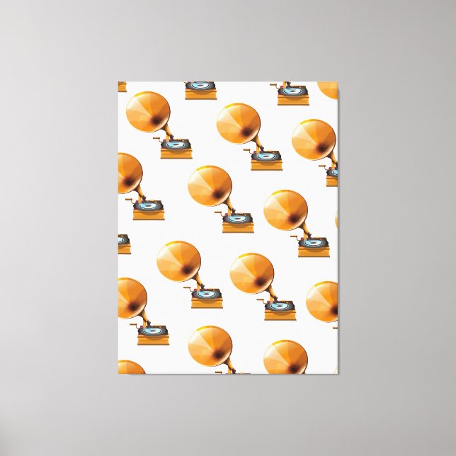 Toile Motif de disque Gramophone. (Recto)