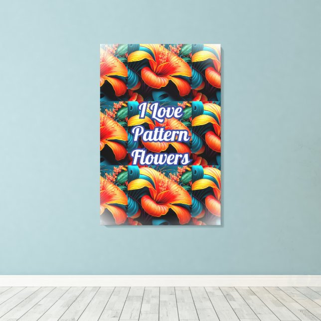 Toile Motif de fleurs roses saumons (Insitu (Plancher de Bois))