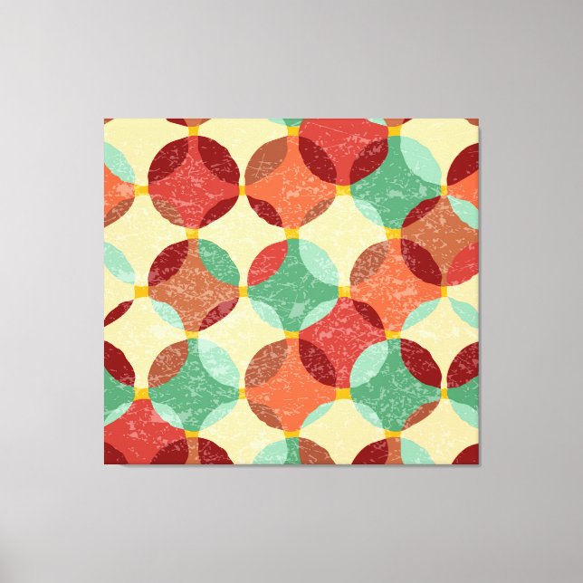 Toile Motif de mosaïque circulaire, illustration géométr (Recto)