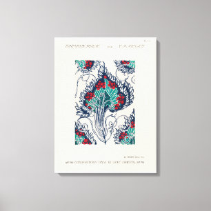 Toile Motif de pochoir botanique en Art Nouveau